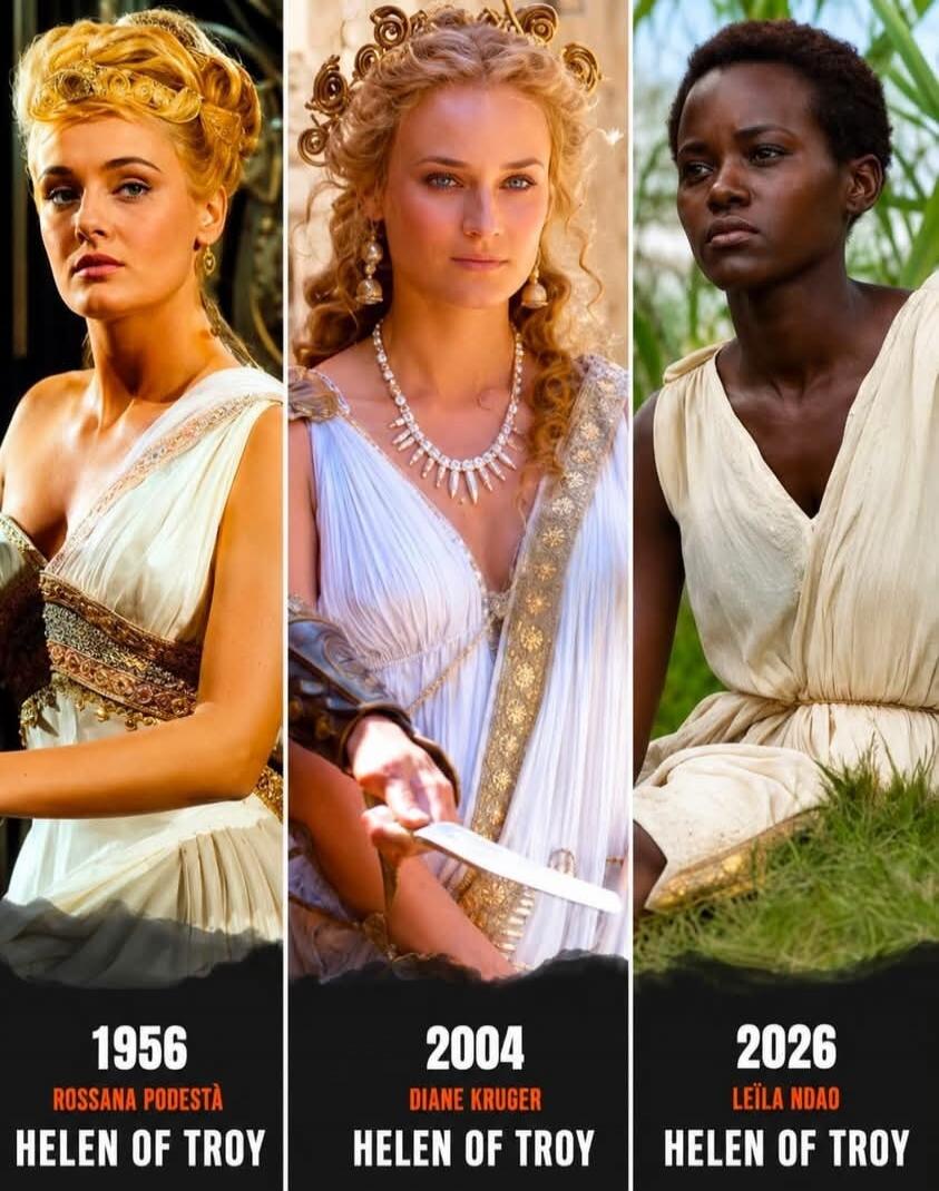 1956 Rossana Podestà Helen of Troy. 2004 Diane Kruger Helen of Troy. 2026 Leïla Ndao Helen of Troy.