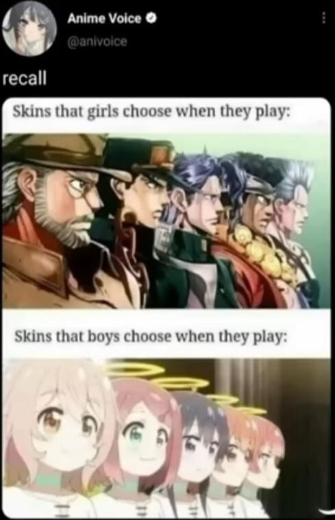 Anime Voice Skins that girls choose when they play