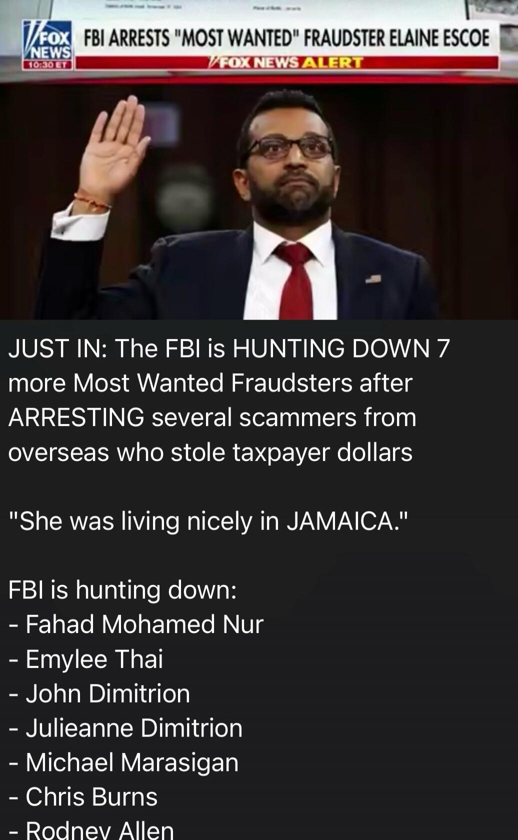FOX NEWS 10:30 ET FBI ARRESTS 