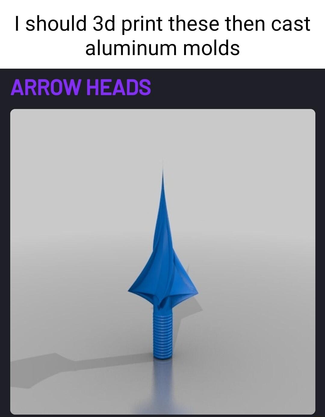 should 3d print these then cast aluminum molds