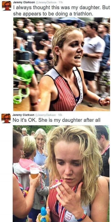 I always thought this was my daughter. But she appears to be doing a triathlon. No it's OK. She is my daughter after all