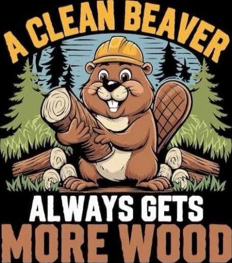 A CLEAN BEAVER ALWAYS GETS MORE WOOD