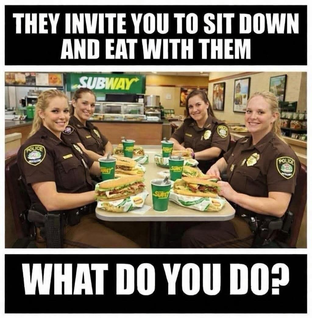 THEY INVITE YOU TO SIT DOWN AND EAT WITH THEM SUBWAY POLICE WHAT DO YOU DO?