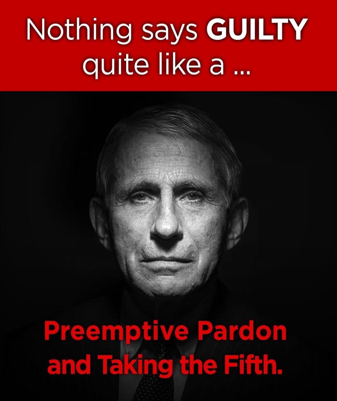 Nothing says GUILTY quite like a Preemptive Pardon and Taking the Fifth.