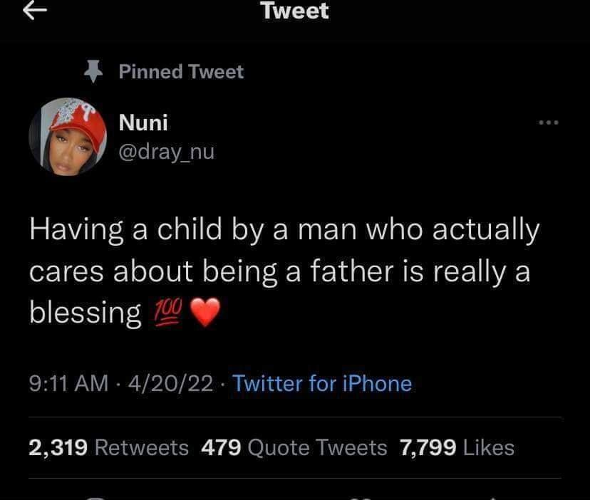 L Tweet X Pinned Tweet Nuni dray_nu BV lat S Nelalllo N o VA Nni F Ta RV ale T VE11Y o CISYoToTUN o T 0 T A Y ST SV VAR blessing 911 AM 42022 Twitter for iPhone 2319 Retweets 479 Quote Tweets 7799 Likes