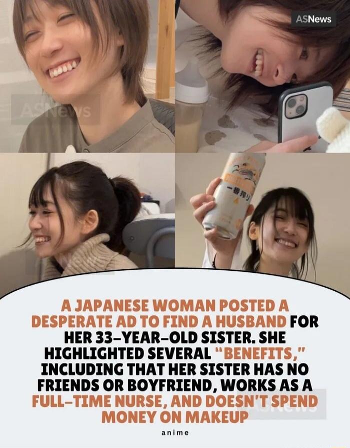 A Japanese woman posted a desperate ad to find a husband for her 33-year-old sister. She highlighted several 