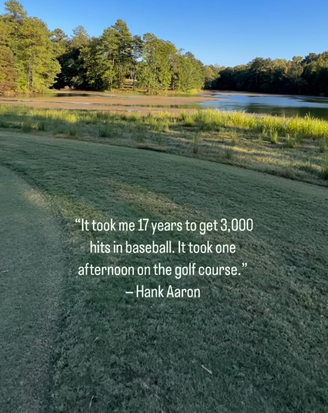 hitsinbaseball fttookone afternoon on the golf course HankAaron