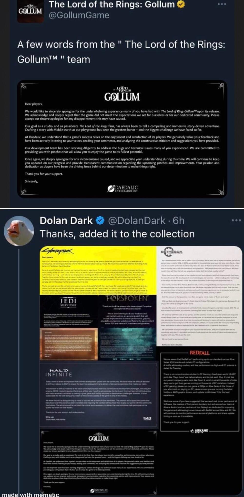 The Lord of the Rings Gollum oM GollumGame A few words from the The Lord of the Rings elolIIV il CET PLELIDEL S HGIRLIERISEIEC Thanks added it to the collection oo s