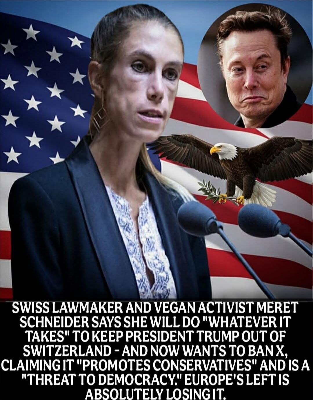 SWISS LAWMAKER AND VEGAN ACTIVIST MERET SCHNEIDER SAYS SHE WILL DO 
