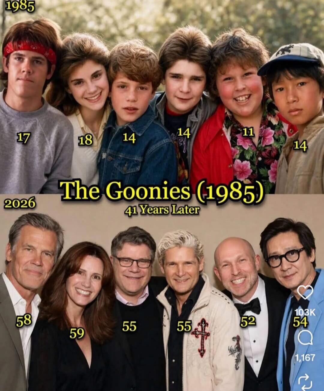 1985 The Goonies (1985) 17 18 14 14 11 14 2026 41 Years Later 58 59 55 55 52 54