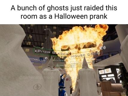 A bunch of ghosts just raided this room as a Halloween prank