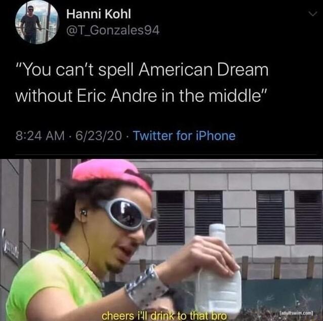 LERLIECH T_Gonzales94 You cant spell American Dream without Eric Andre in the middle 824 AM 62320 Twitter for iPhone