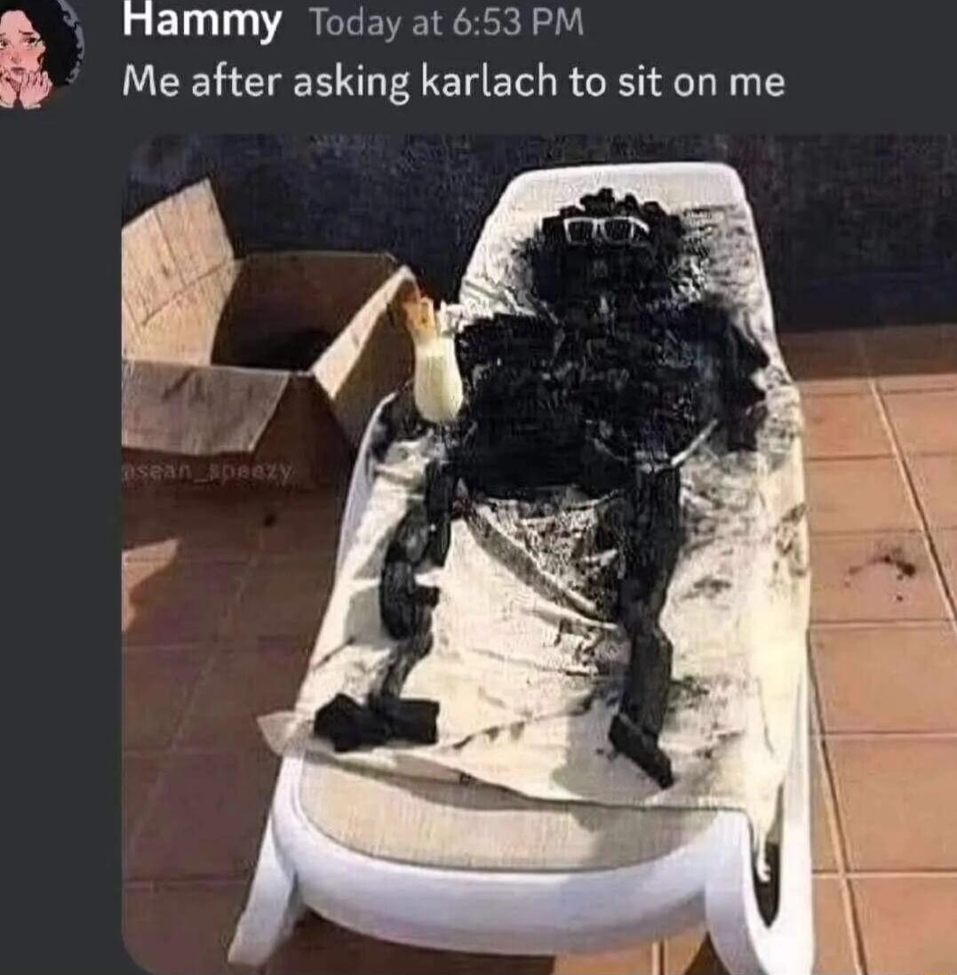 Hammy Today at 653 PM Me after asking karlach to sit on me