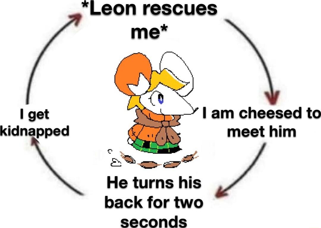 Leon rescues Igot I ahsod to Ha turns hls back for two seconds