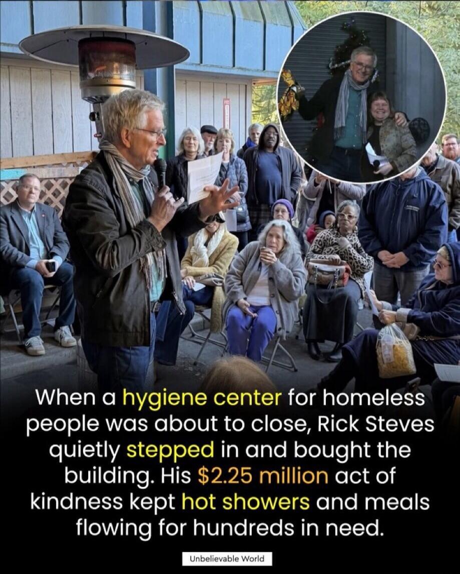 When a hygiene center for homeless people was about to close, Rick Steves quietly stepped in and bought the building. His $2.25 million act of kindness kept hot showers and meals flowing for hundreds in need. Unbelievable World.