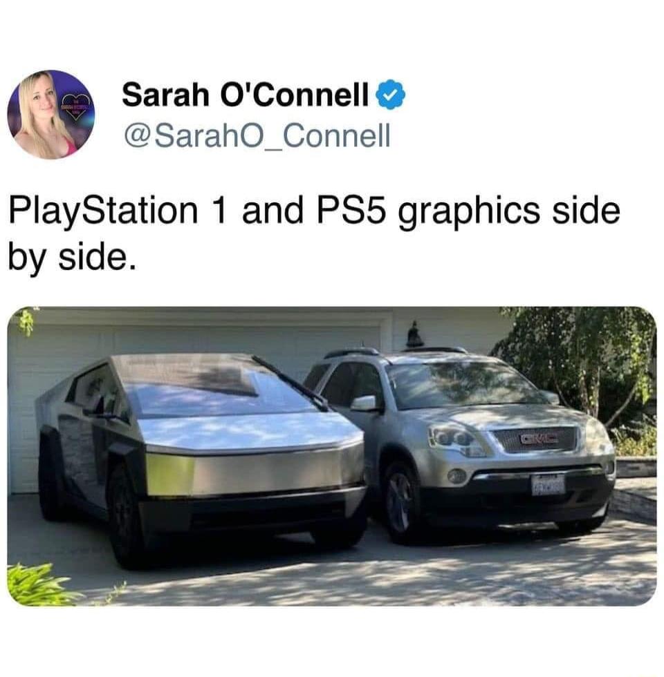Sarah OConnell SarahO_Connell PlayStation 1 and PS5 graphics side by side