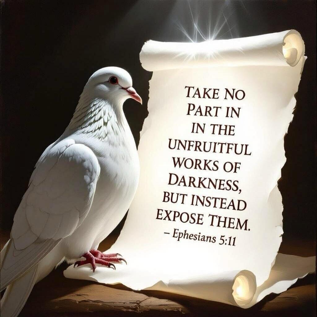 TAKE NO PART IN THE UNFRUITFUL WORKS OF DARKNESS, BUT INSTEAD EXPOSE THEM. - Ephesians 5:11