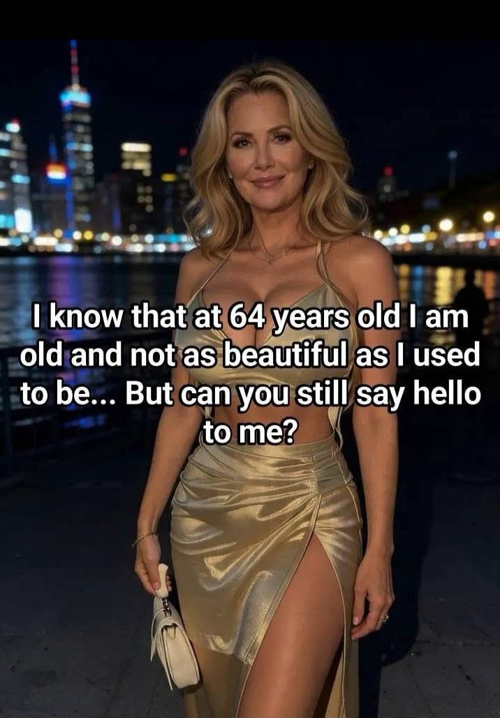 I know that at 64 years old I am old and not as beautiful as I used to be... But can you still say hello to me?