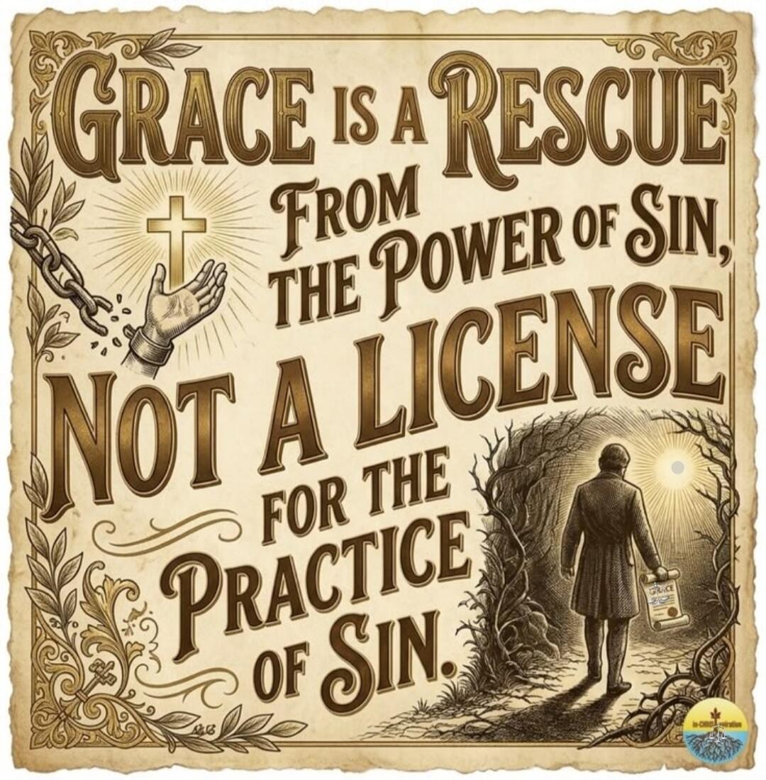 GRACE IS A RESCUE FROM THE POWER OF SIN, NOT A LICENSE FOR THE PRACTICE OF SIN.