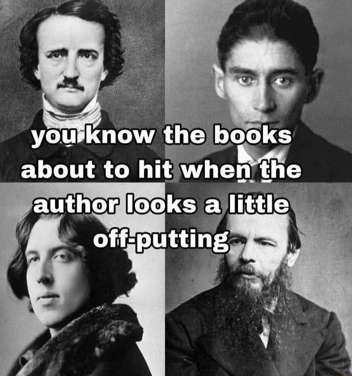 you know the books about to hit when the author looks a little off-putting