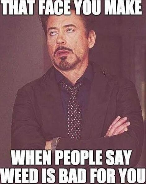 THAT FACE YOU MAKE WHEN PEOPLE SAY WEED IS BAD FOR YOU