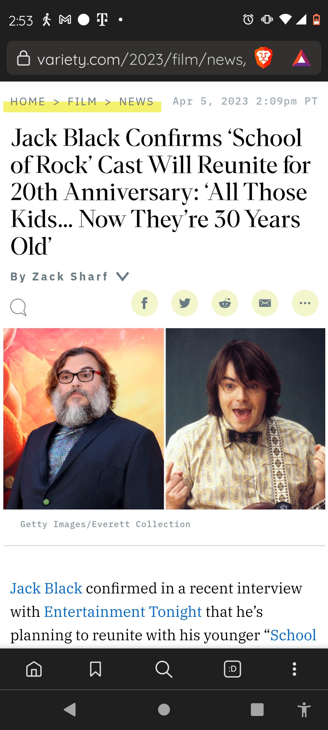 Jack Black Confirms School of Rock Cast Will Reunite for 20th Anniversary All Those Kids Now Theyre 30 Years Old By Zack Sharf V Jack Black confirmed in a recent interview with Entertainment Tonight that hes planning to reunite with his younger School