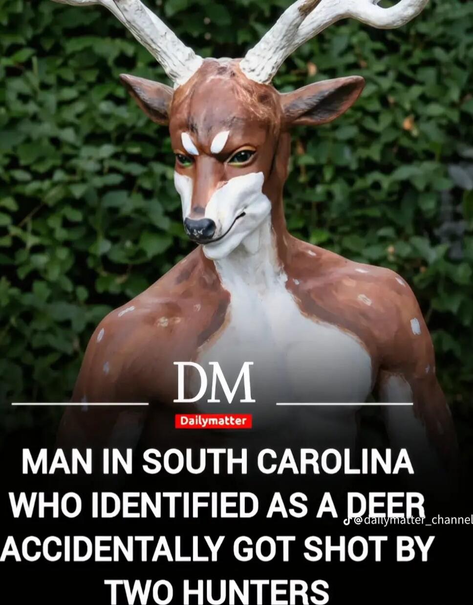 DM Dailymatter MAN IN SOUTH CAROLINA WHO IDENTIFIED AS A DEER ACCIDENTALLY GOT SHOT BY TWO HUNTERS