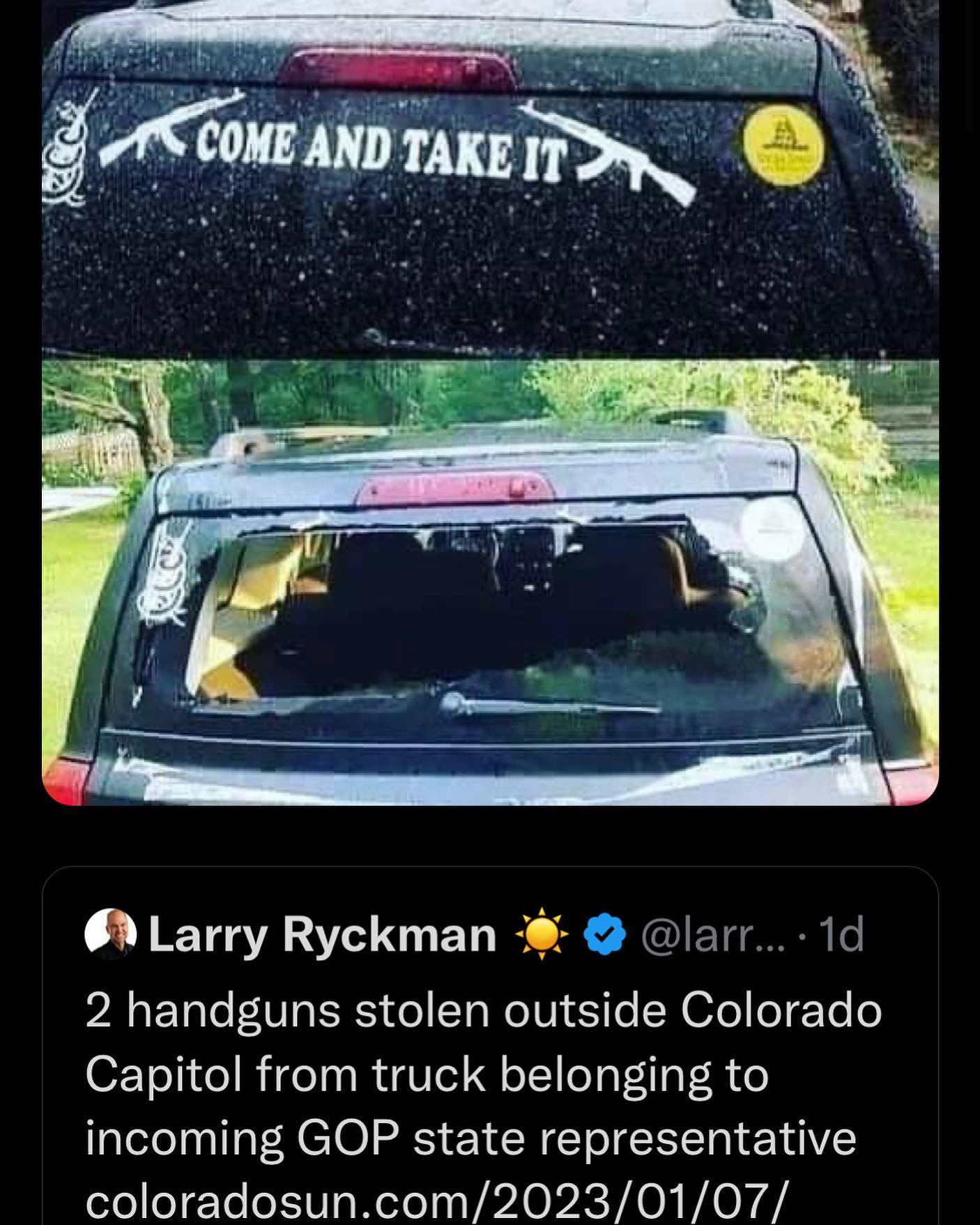 Larry Ryckman larr 1d PAERT I EES IR RN S e Y ofe oETe o Capitol from truck belonging to incoming GOP state representative coloradosuncom20230107