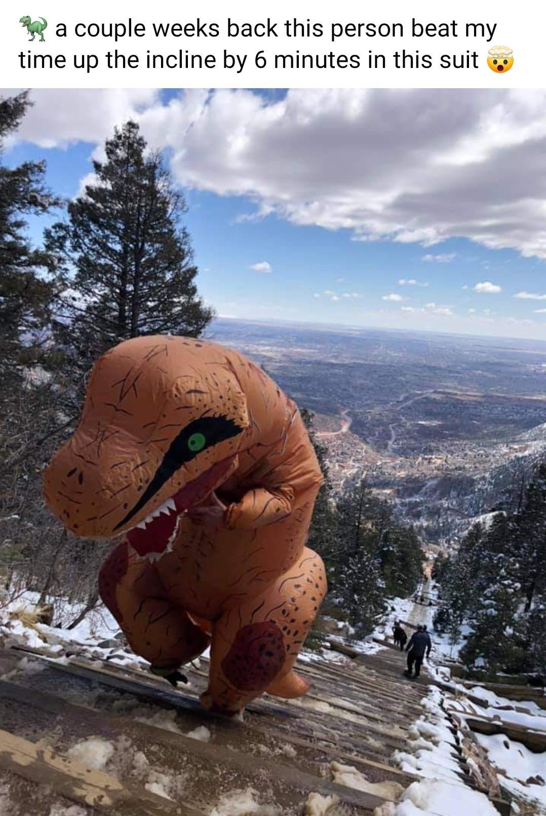 a couple weeks back this person beat my time up the incline by 6 minutes in this suit