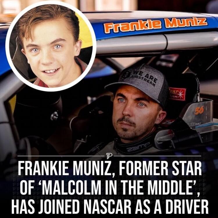 FRANKIE MUNIi FORMER STAR OF MALCOLM IN THE MIDDLE HAS JOINED NASCAR AS A DRIVER