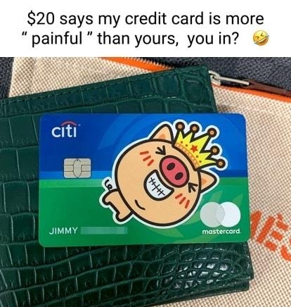 20 says my credit card is more painful than yours you in