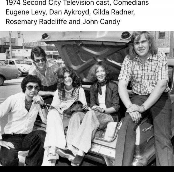1974 Second City Television cast, Comedians Eugene Levy, Dan Aykroyd, Gilda Radner, Rosemary Radcliffe and John Candy