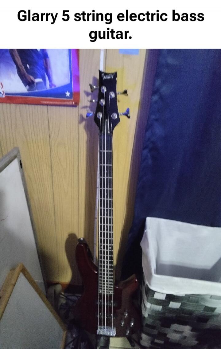 Glarry 5 string electric bass guitar.