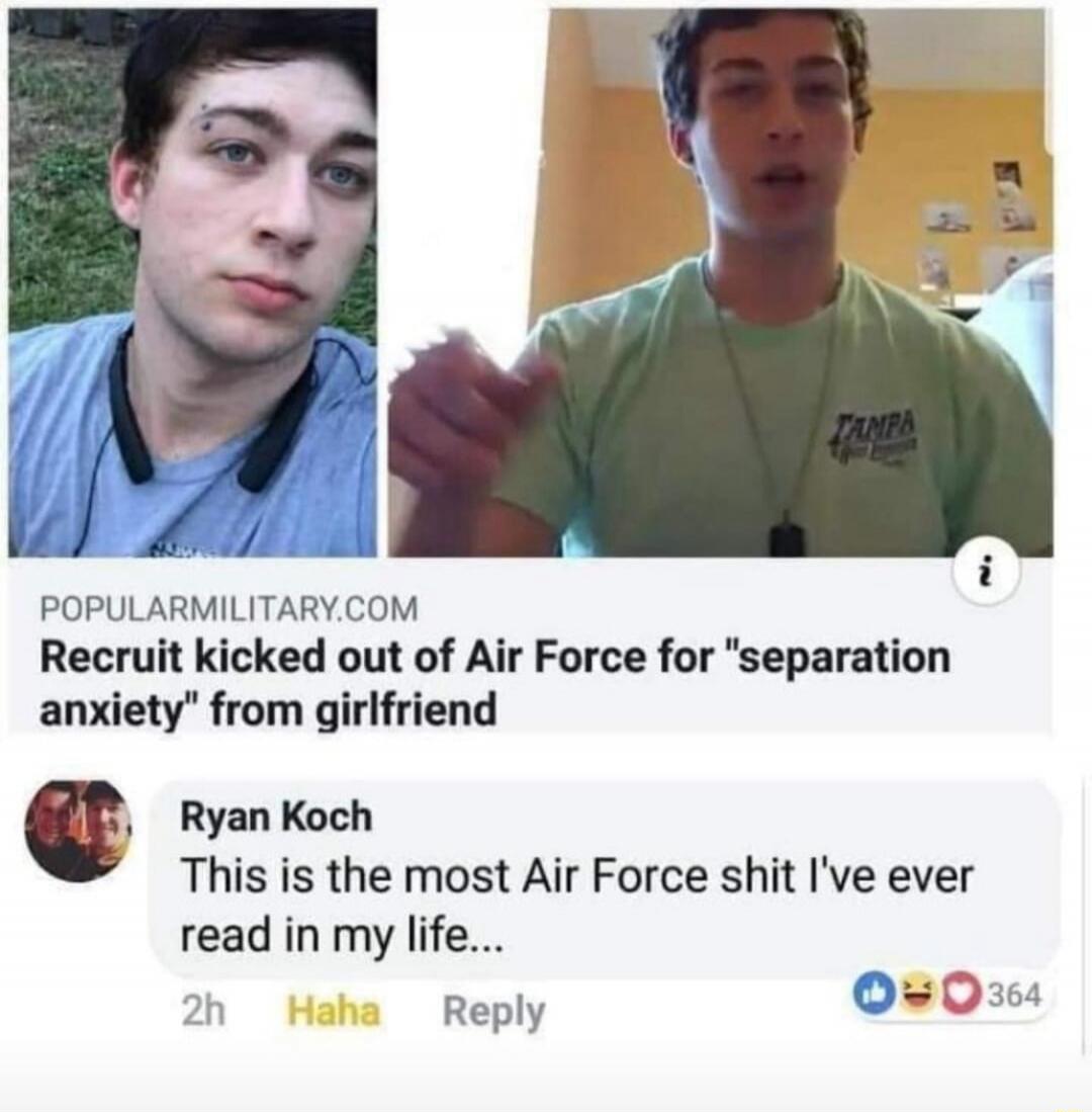 Recruit kicked out of Air Force for 