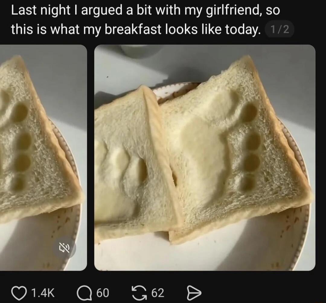 Last night I argued a bit with my girlfriend, so this is what my breakfast looks like today.