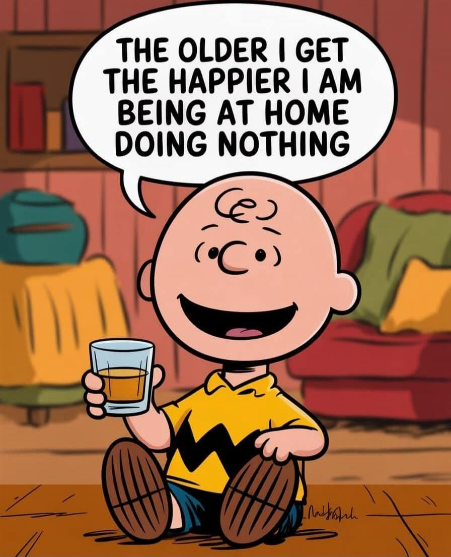 THE OLDER I GET THE HAPPIER I AM BEING AT HOME DOING NOTHING