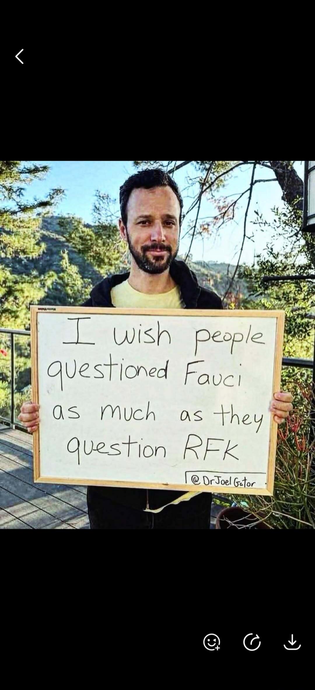 I wish people questioned Fauci as much as they question RFK @DrJoelGator
