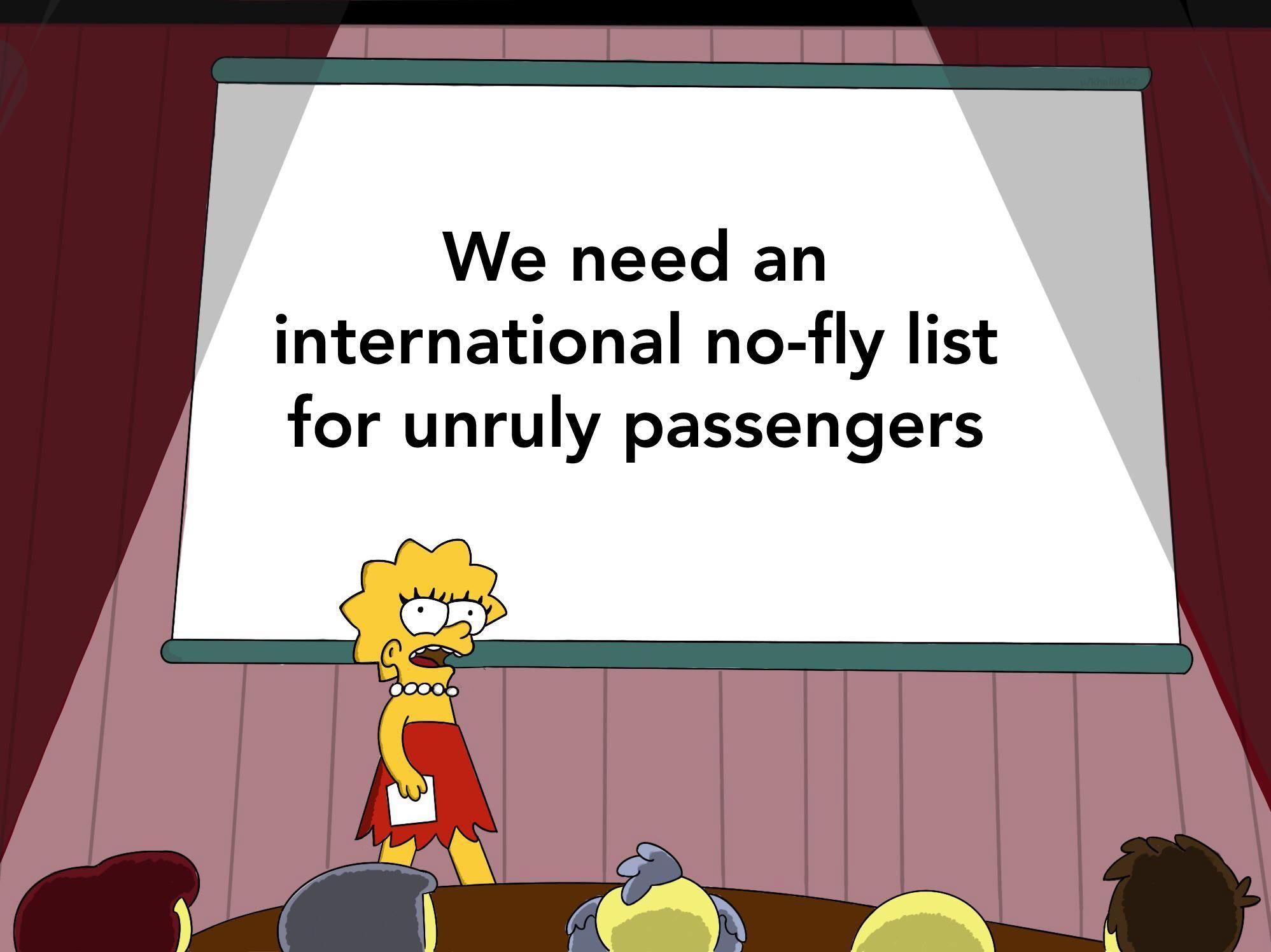 We need an international no fly list for unruly passengers