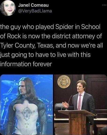 i NELEeL T LT VeryBadLlama alXeUVAW aTeNo EViTe BSTolle Sl RS el lole of Rock is now the district attorney of Tyler County Texas and now were all V e lellpleRieNa VR Y WVERI R I information forever