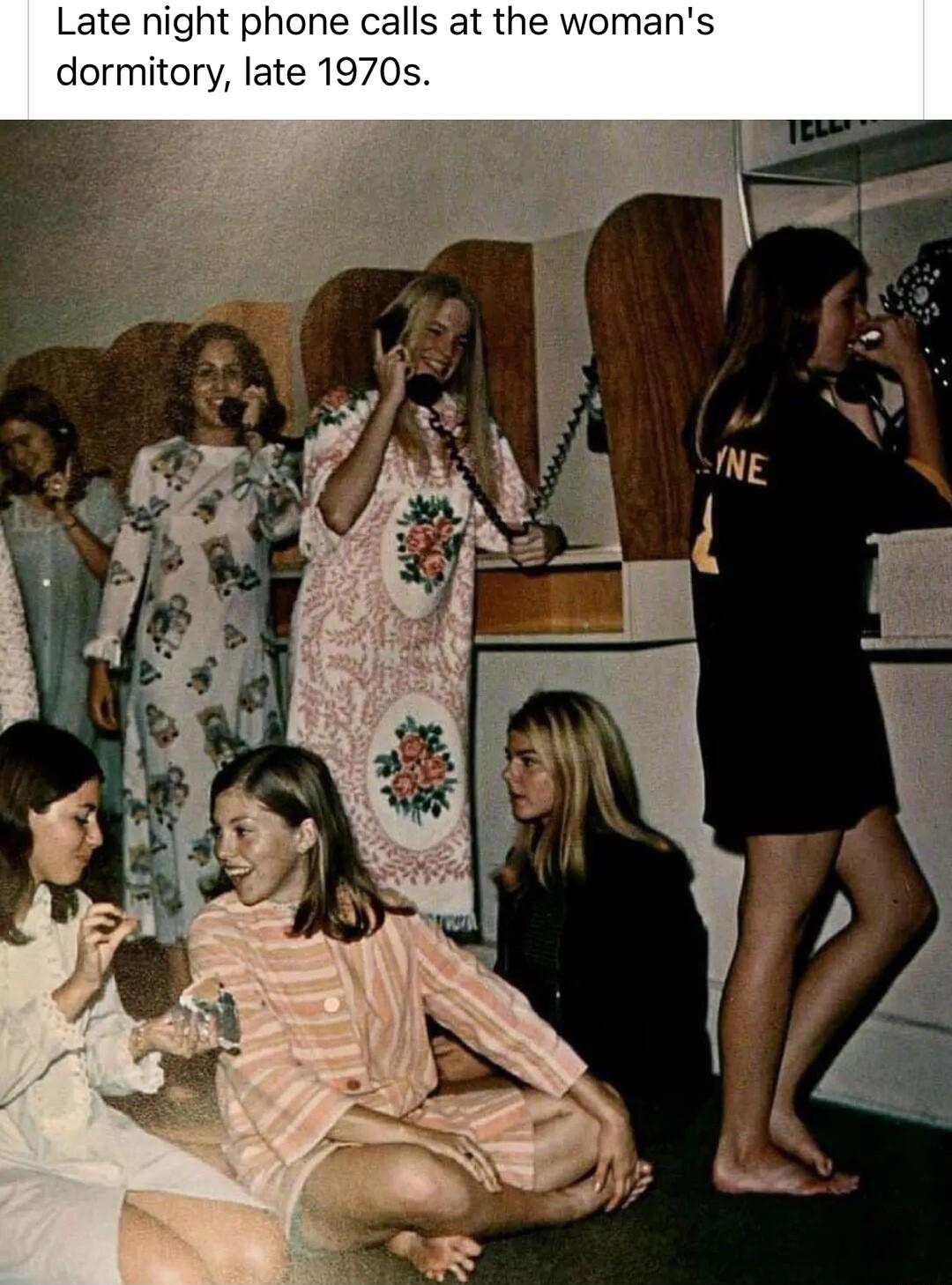 Late night phone calls at th dormitory late 1970s