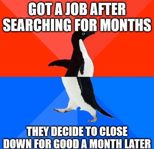 GOTAJOB AFTER SEARCHING FOR MONTHS X THEY DECIDE Ili HLE DOWN FOR GOOD A MONTH LATER