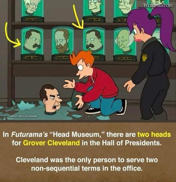 LT T E Ry CE TR TEETT R G ET R TCRT EEL B for Grover Cleveland in the Hall of Presidents Cleveland was the only person to serve two non sequential terms in the office