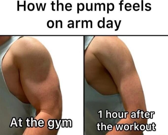 How the pump feels on arm day