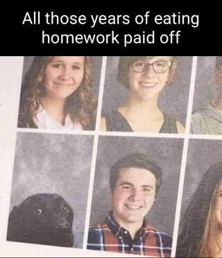 All those years of eating homework paid off