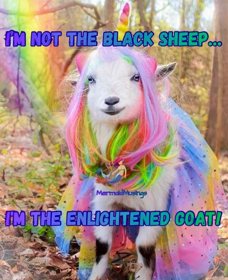 I'M NOT THE BLACK SHEEP...
I'M THE ENLIGHTENED GOAT!
