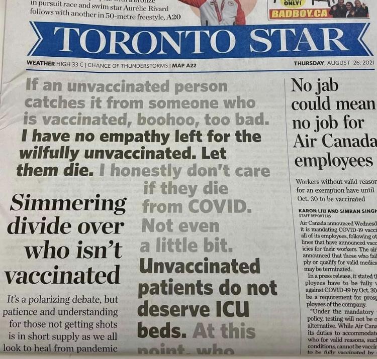 Y O R VANRS THURSDAY AUGUST 262021 No jab could mean job f I lv no empath left for the gcirjanzla wilfully unv ted them dle i accina 8 Lo employees Workers without valid reasor for an exemption have until Simnering Oct 30 to be vaceinated L W D KARON LIU AND SIMRAN SINGE divide over S e 2 little bi s tha e amnouneed v who isnt 104 fi g e nvaccinate s s vaccinated i pShe patients do not Zaninin Its