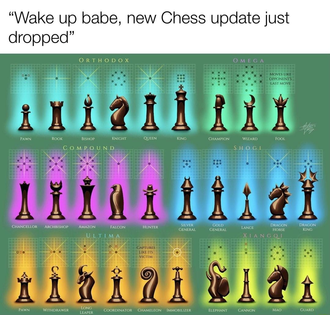 Wake up babe new Chess update just ORTHODO X Y J N 3 D D W A N A A n A A A A A w A A A A A CHANCELLOR ARCHBISHOP AMAZON