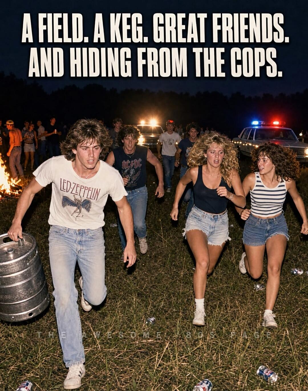 A FIELD. A KEG. GREAT FRIENDS. AND HIDING FROM THE COPS.