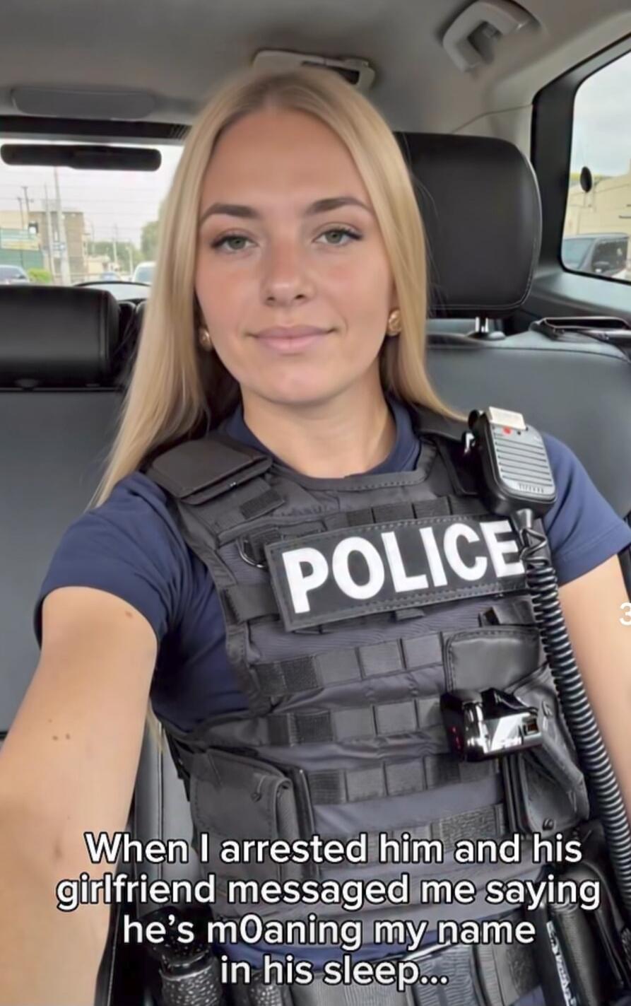 When I arrested him and his girlfriend messaged me saying he's moaning my name in his sleep...