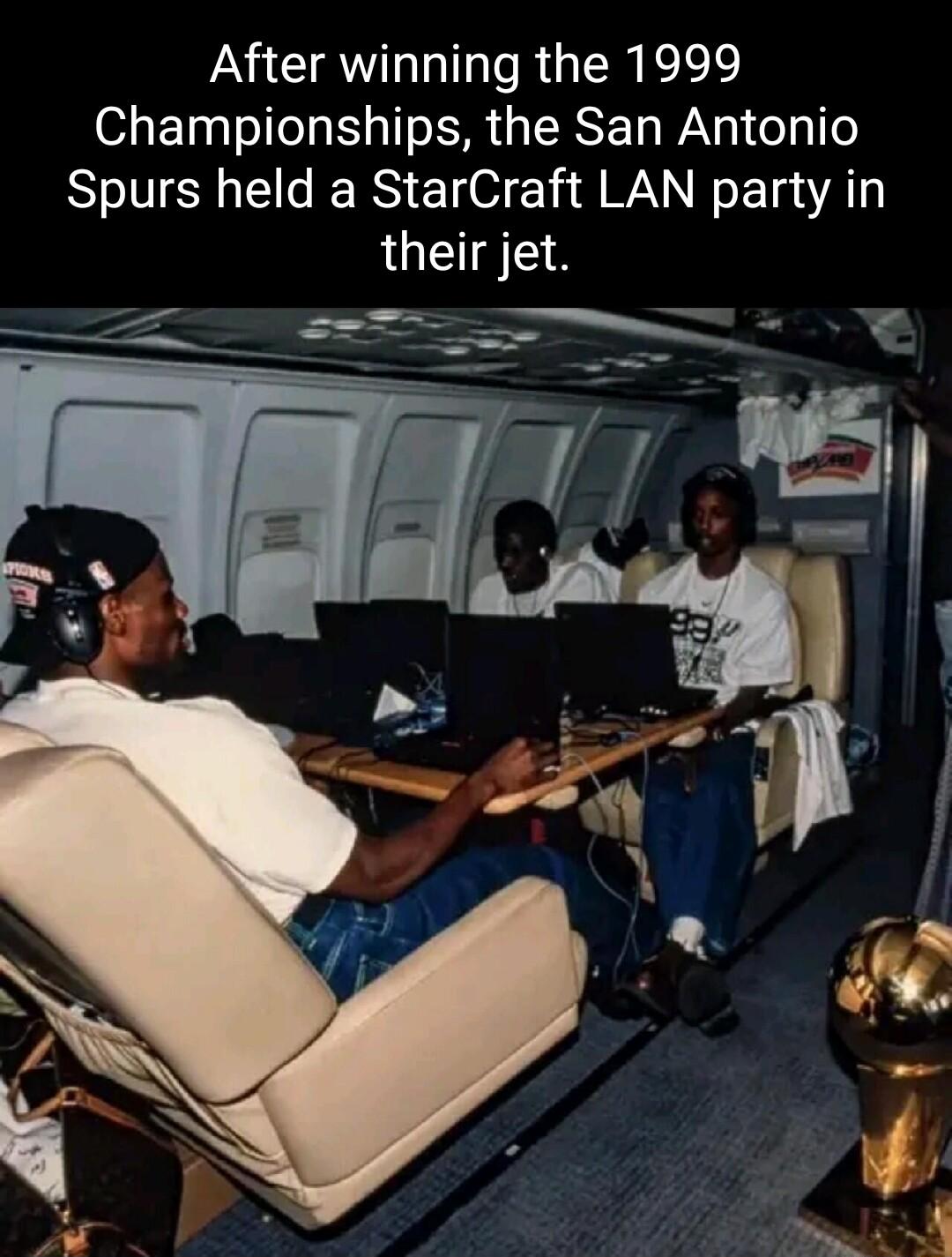 After winning the 1999 Championships the San Antonio Spurs held a StarCraft LAN party in